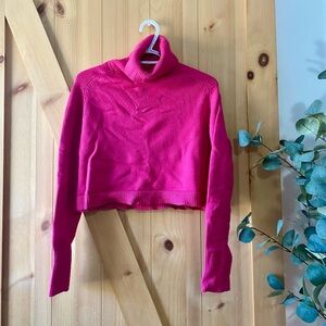 Cropped pink turtleneck sweater size xs